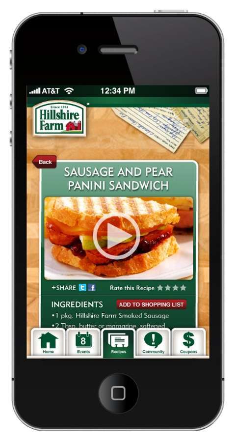 Hillshire Farm Brand Mobile App