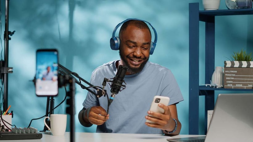 Man recording a video of himself