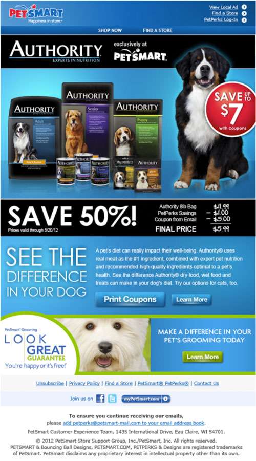 Authority Dog Food Email