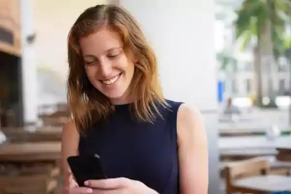 Pretty Lady Using Smartphone