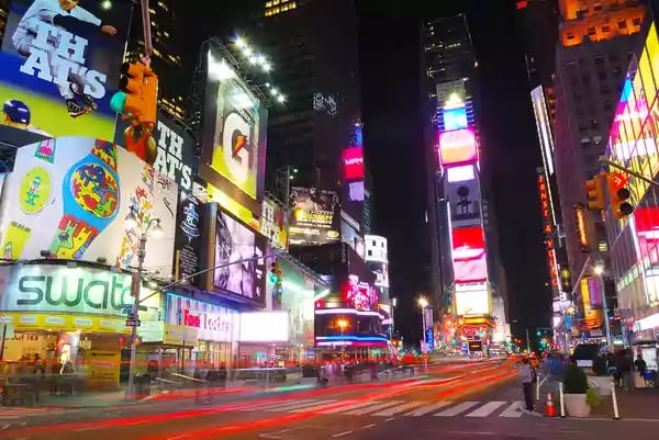 Times square at night.