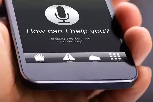 Phone with help app on display.
