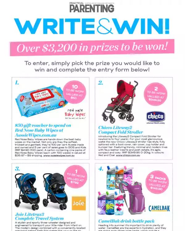 Write and Win Practical Parenting page.