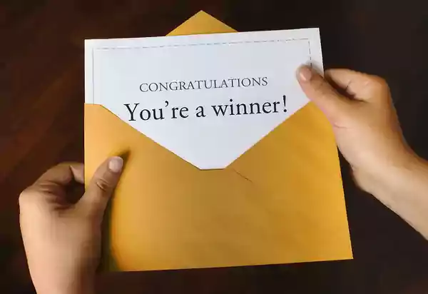 Congratulations You're a Winner note.