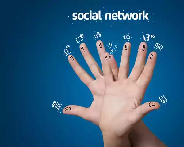 Happy-social-network-fingers