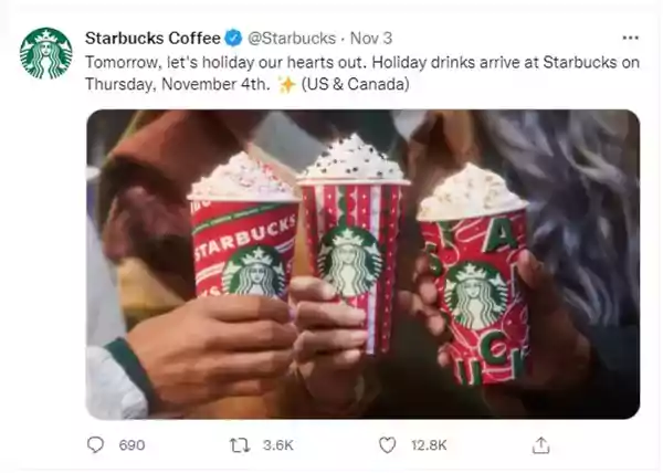 Starbucks coffee tweet.