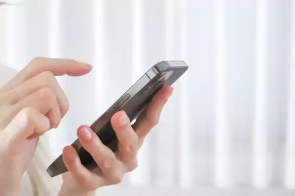 typing on a smartphone